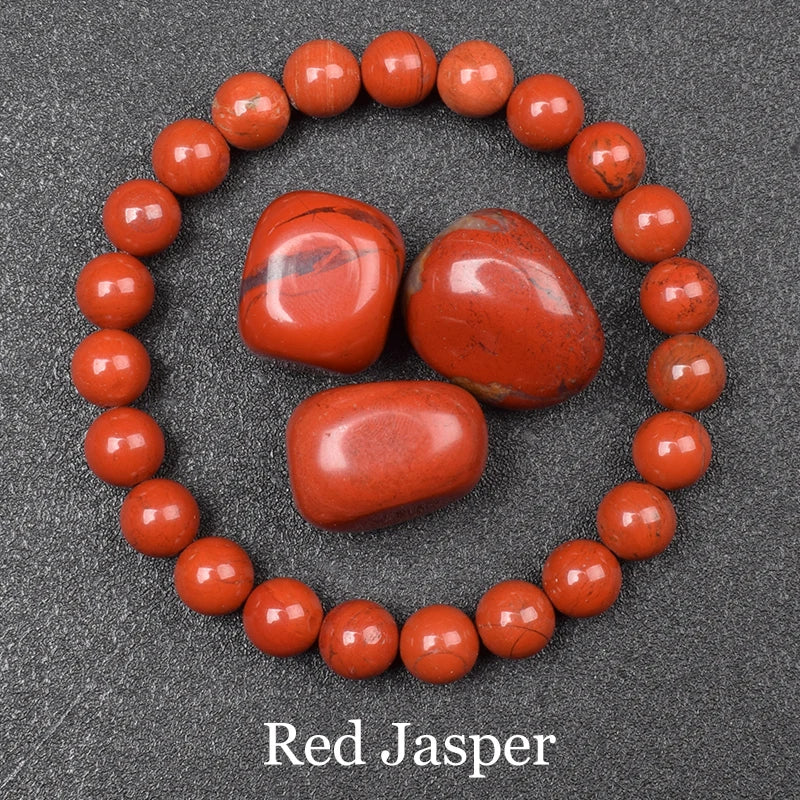 Natural Aquamarins Quartzs Beads Bracelet Women Men 6mm 8mm Sky Blue Stone Round Bead close-up view