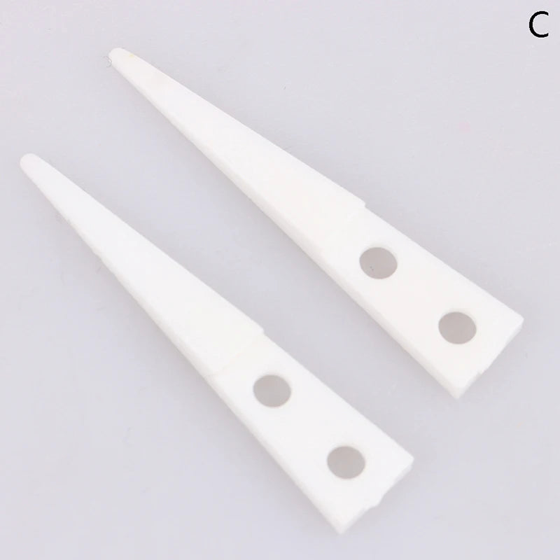 Anti-static Ceramic Tweezers Set | 2pcs Straight and Curved Tip for Electronics Repair close-up view
