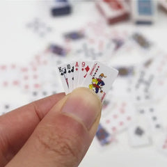 Funny and Cute Mini Card Poker Game Super Small Gift Travel Toy Prank Props close-up view