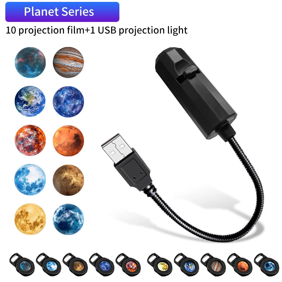 5V USB Projection Lamp with Interchangeable Theme Strips | Indoor Ceiling Decor close-up view