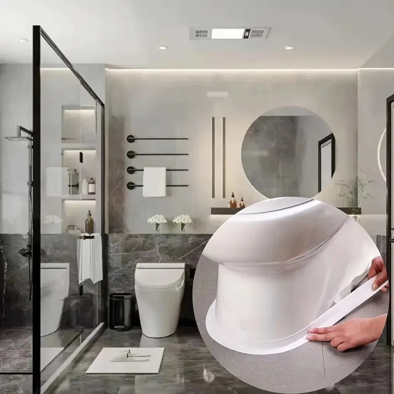 1pc Bathroom Waterproof Wall Stickers Sealing Tapes | PVC Adhesive Sealing Strips for lifestyle view