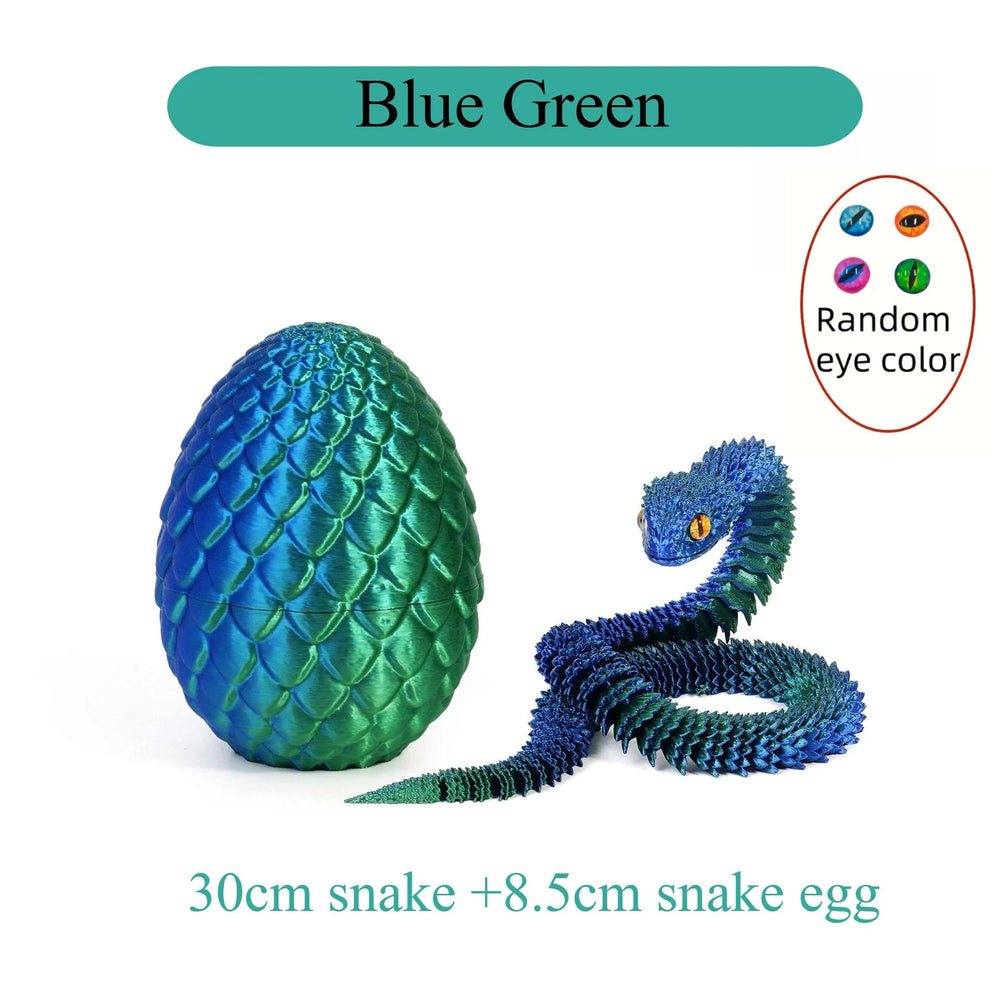 3D Printed Snake with Egg Joint Mobility Simulate Snake Ornament Desktop Home Animal alternate view
