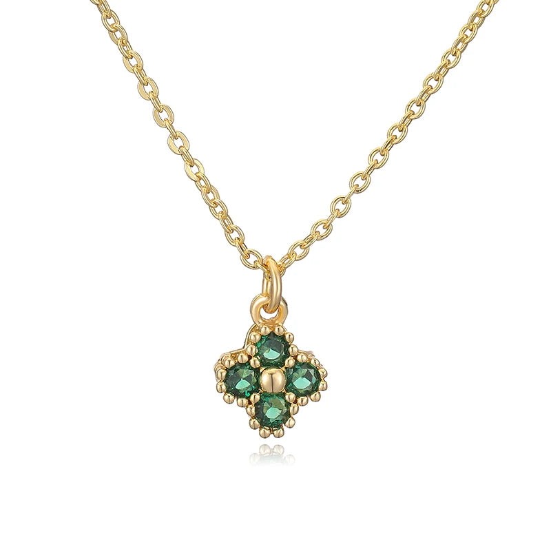 HECHENG, 18K Gold Plated Brass Cubic Zirconia Bijoux Exquisite Flower‑Shaped Women additional angle