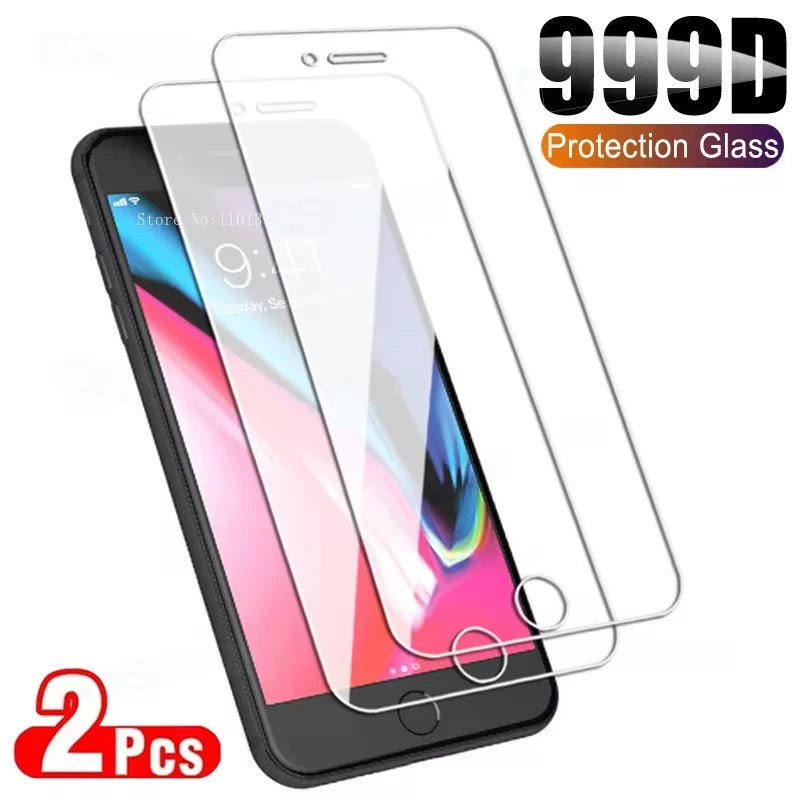 1-2Pcs Tempered Glass for IPhone 16 13 11 12 14 15 Pro Max Mini Screen Protector for IPhone 7 8 15 16 Plus X XR XS MAX SE Glass