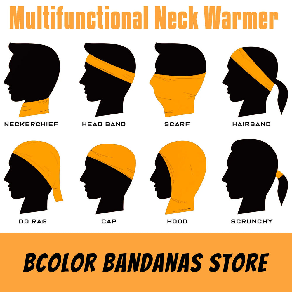 Summer UV-Protection Bandana Seamless Tube Scarf Headwear Cycling Face Cover Multi- additional angle