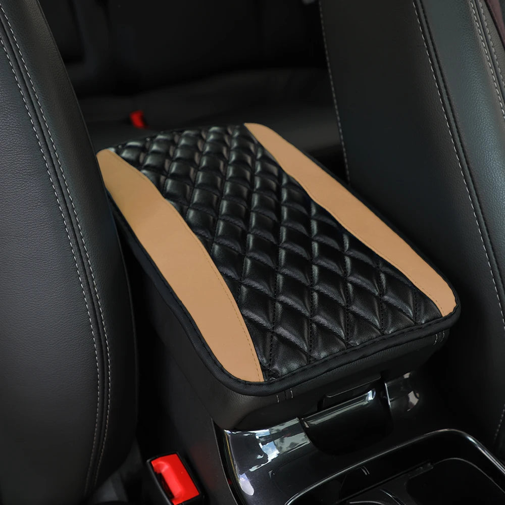 PU leather multi-color three-dimensional embroidered car armrest cushion, center co additional angle