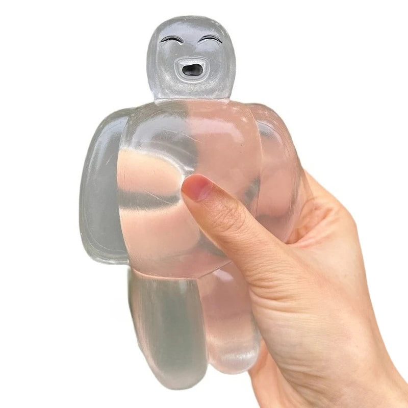 Transparent Jelly Robot Squishy Toy | Soft Slow Rebound Stress Relief Fidget close-up view