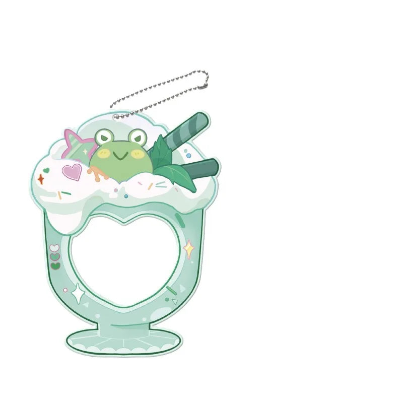 5.8-7.5cm Cartoon Badge Pin Holder Sweet Kawaii Animal Dessert Series Kpop Badge Clip lifestyle view