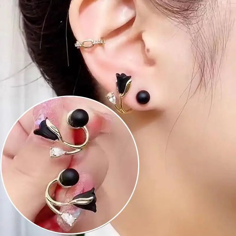 Korean Fashion Seven Star Zircon Earrings | Luxury Crystal Stars Stud Earrings alternate view