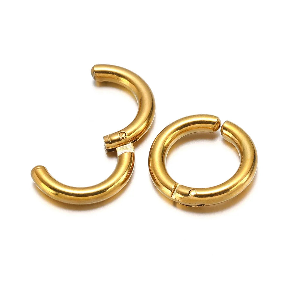 6 Pairs Stainless Steel Clip On Earrings for Women Men | Non Piercing Round Hoop Ear lifestyle view