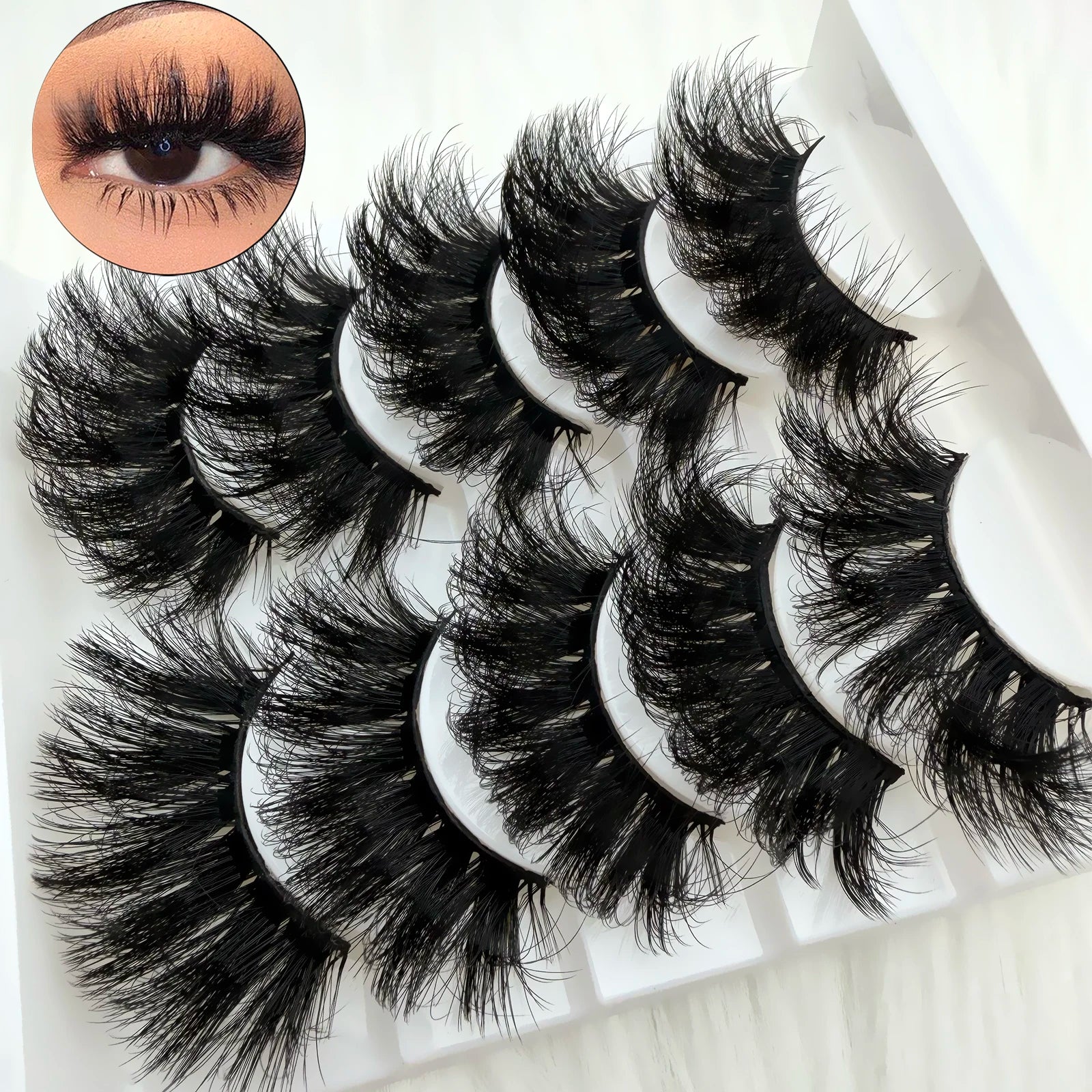 5 Pairs 3D Faux Mink Lashes Dramatic Volume Thick Lashes Fluffy Natural False Eyelashes Thick Dramat