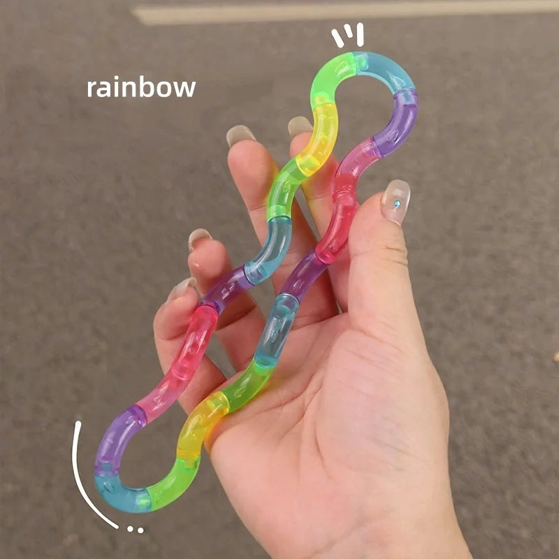 Deformable Rope Fidget Toy | Rainbow Stress Relief Sensory Toy detail view