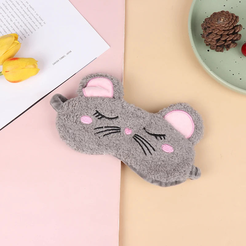 Plush Cat Eye Mask for Sleep | Soft Travel Blindfold alternate view
