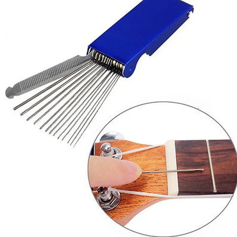 Metal 13 Sizes Long Shaft Files Electric Guitar Bass Ukulele Saddle with Nut Polish Tools