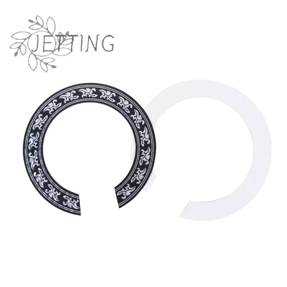 (SMTGDP11)IRIN 94 104mm Hard PVC Guitar Circle Sound Hole Rosette Inlay Decal Sticker lifestyle view