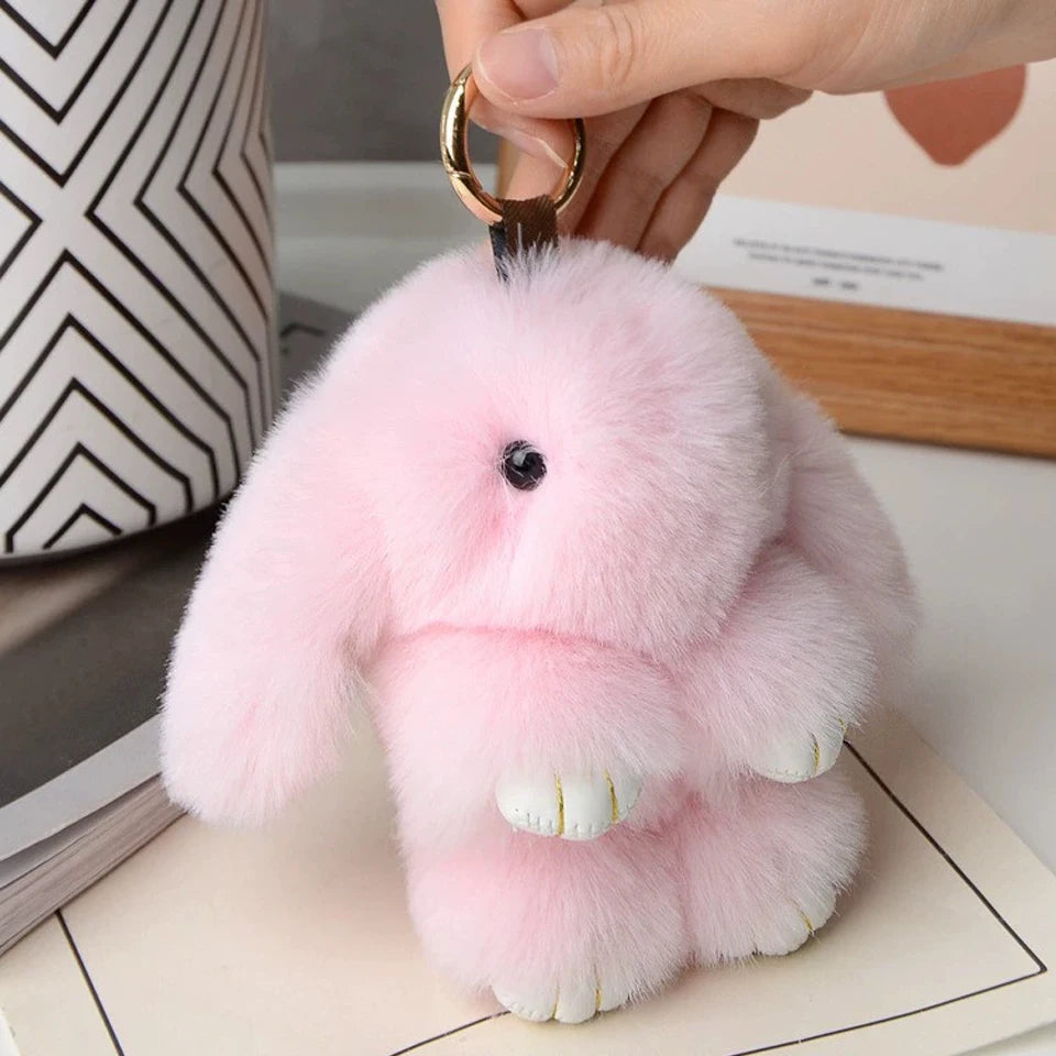 Women's Rabbit Fur Keychain Bag Car Pendant Jewelry for Bags additional angle