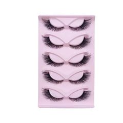 5 Pairs Fox Eye Lashes Winged End Eye Elongated Eyelashes Clear Band Natural Look Las alternate view