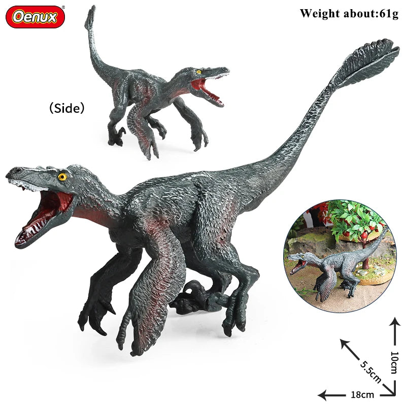 Oenux Jurassic Dinosaurs Action Figures Set | 5 Realistic PVC Models Collection Toy alternate view