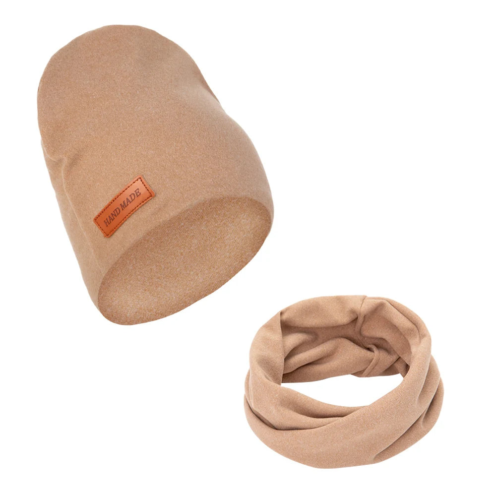Soft Baby Turban Hat and Scarf Set | Faux Cashmere Winter Headwear for Newborns and Ki close-up view