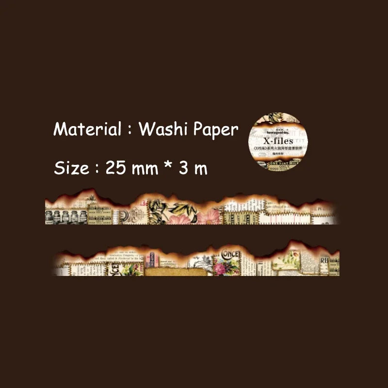 Vintage Washi Tape Set | Junk Journal Masking Tape for Scrapbooking and DIY Decor detail view