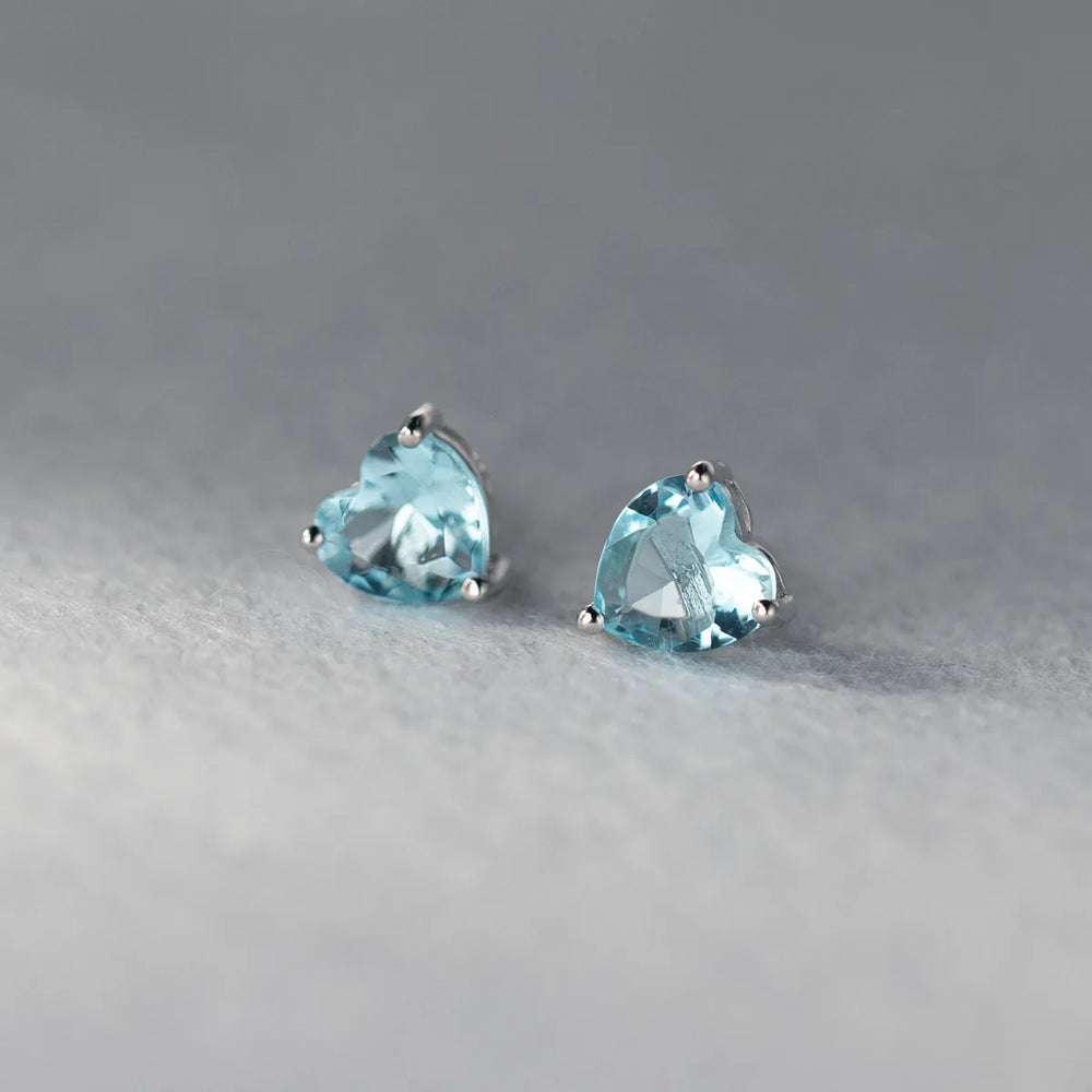 925 Sterling Silver Heart Zircon Piercing Stud Earrings Wedding Luxury Elegant Jewelr lifestyle view