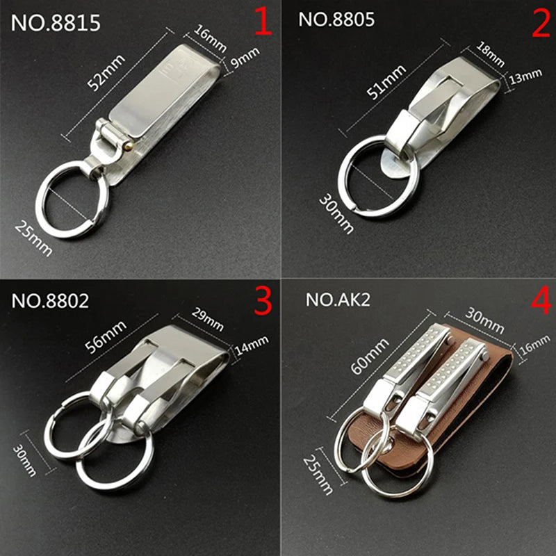 Stainless Steel Quick Release Keychain Belt Clip Key Snap Holder Ring Buckle