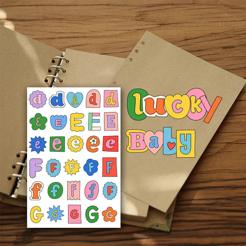 8Sheets Adorable Alphabet & Symbol Label Stickers – Cute Handwritten Style Decor fo additional angle