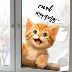 Cute Cat Wall Stickers | Peel and Stick Kitten Decals for Home Decor detail view