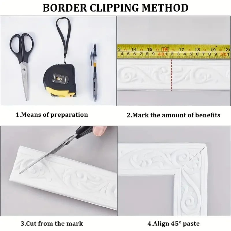 1Pc 230x6cm Fashion Self Adhesive Wall Sticker | Waterproof Thickened Border Strip additional angle