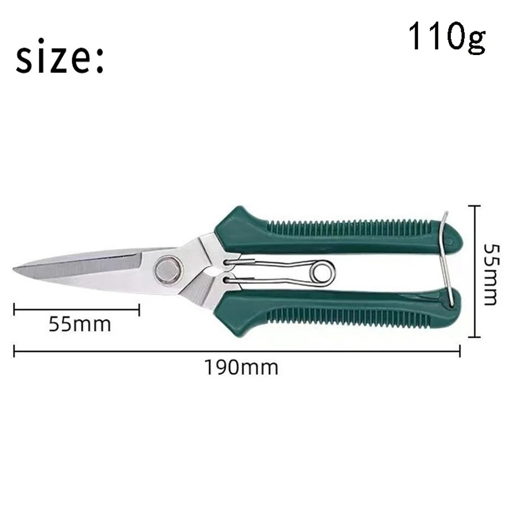 Garden Straight Head Pruning Shears Stainless Steel Non Slip Handle Secateurs Handy additional angle
