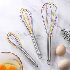 Stainless Steel Balloon Wire Silicone Whisk | Manual Egg Beater Mixer