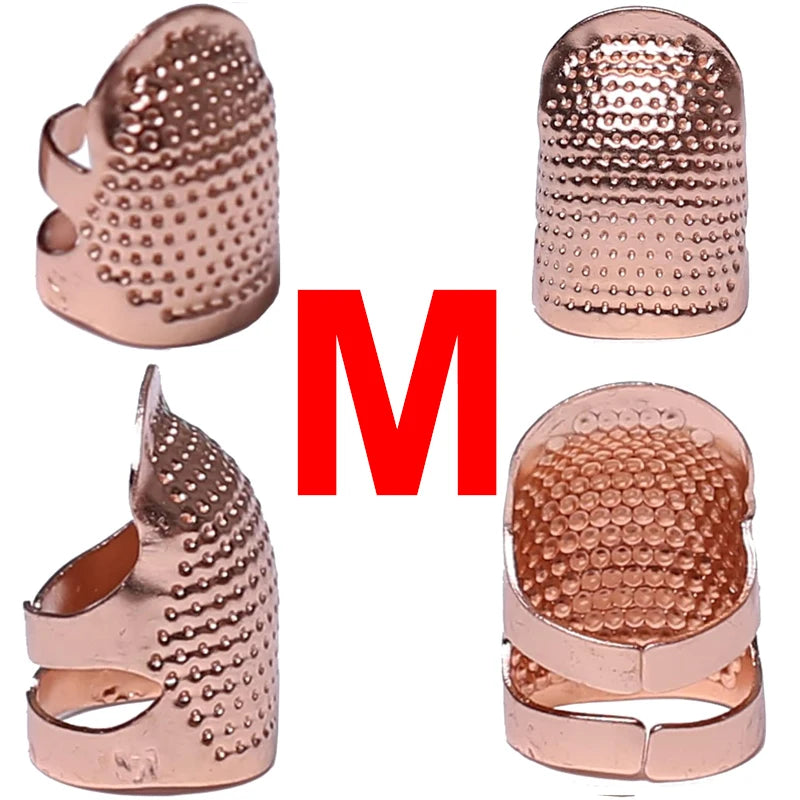 Metal Adjustable Sewing Thimble Sewing Finger Protection Cover Thimbles Cap Shield Ri lifestyle view