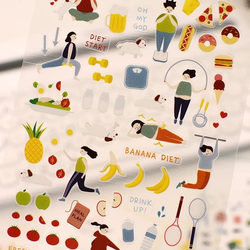 Korean Import Suatelier Daily Exercise DIY Scrapbooking Diary Stationery Stickers School Supplies Gift