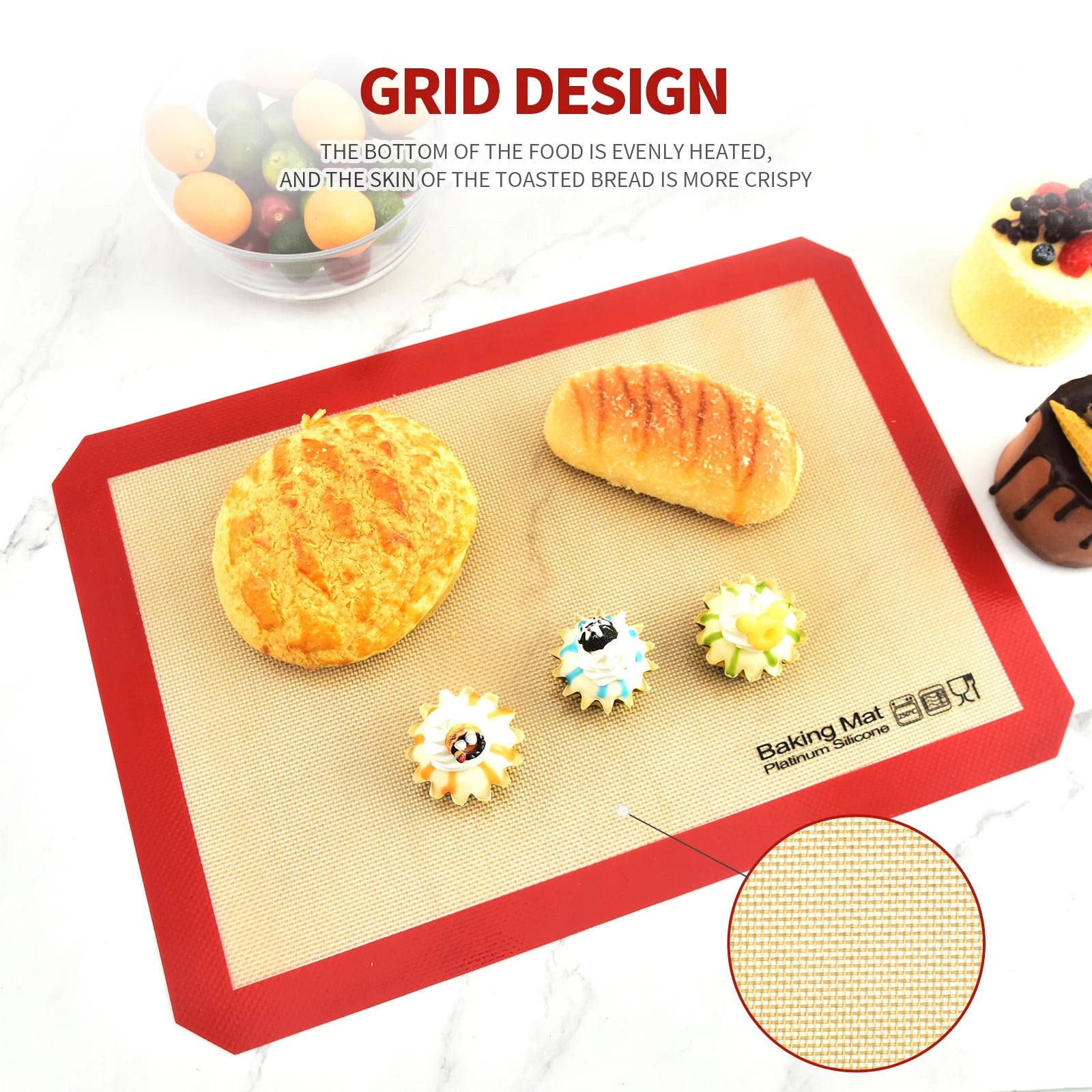 Silicone Baking Mat | Non Stick Heat Resistant Board for Kneading and Rolling lifestyle view