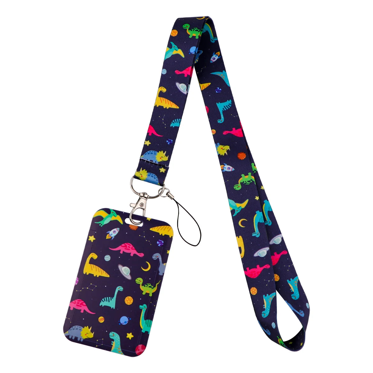 Cartoon Dinosaur Lanyards for Keys Phone Straps ID Card USB Badge Holder Keychain K additional angle