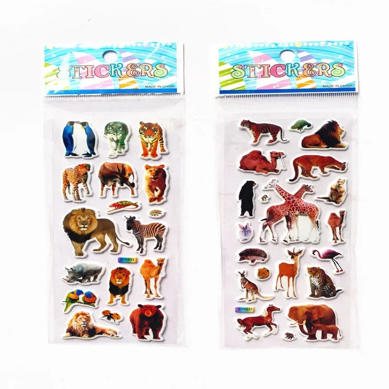 10pcs 3D Puffy Stickers Animals Bulk Stickers Scrapbook close-up view