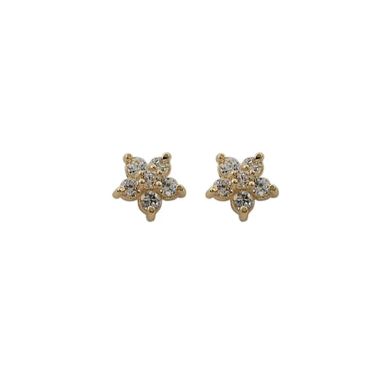 925 Sterling Silver Stud Earrings with Pavé Crystal Star | Simple Fashion Jewelry for lifestyle view