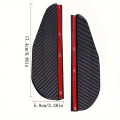 2pcs Carbon Fiber Look Car Side Mirror Rain Guards - Sun & Snow Shield Visors for Enhanced Rear View Safety, Easy Install