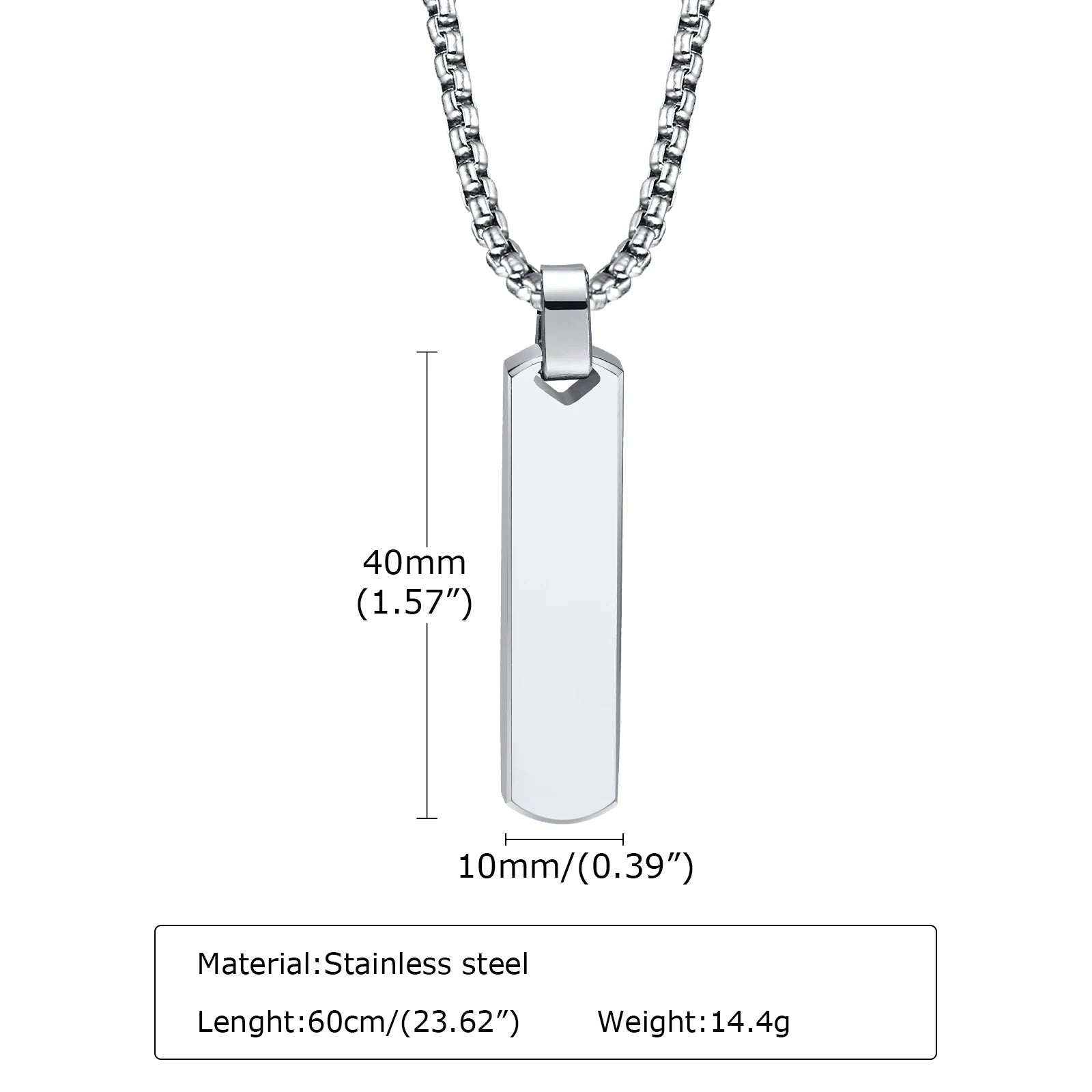 Custom Initials Bar Necklace for Men | Stainless Steel A-Z Pendant lifestyle view