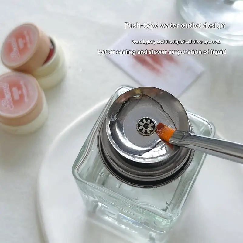 Nail Storage Refillable Glass Bottles Empty Liquid Press Pump Dispenser Nail Art Polish Remover Clea