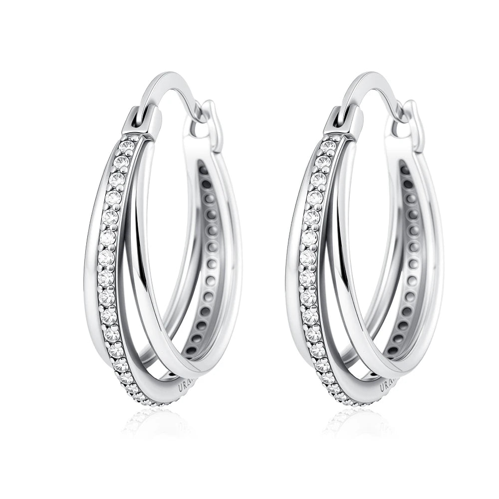 Hot Selling 925 Silver Heart-Shaped Butterfly Cherry Zircon Earrings,Suitable for Eur alternate view