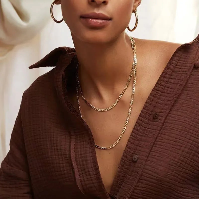 ASONSTEEL Stainless Steel Cuban Link Chain Necklace | Gold Unisex Trendy Jewelry alternate view