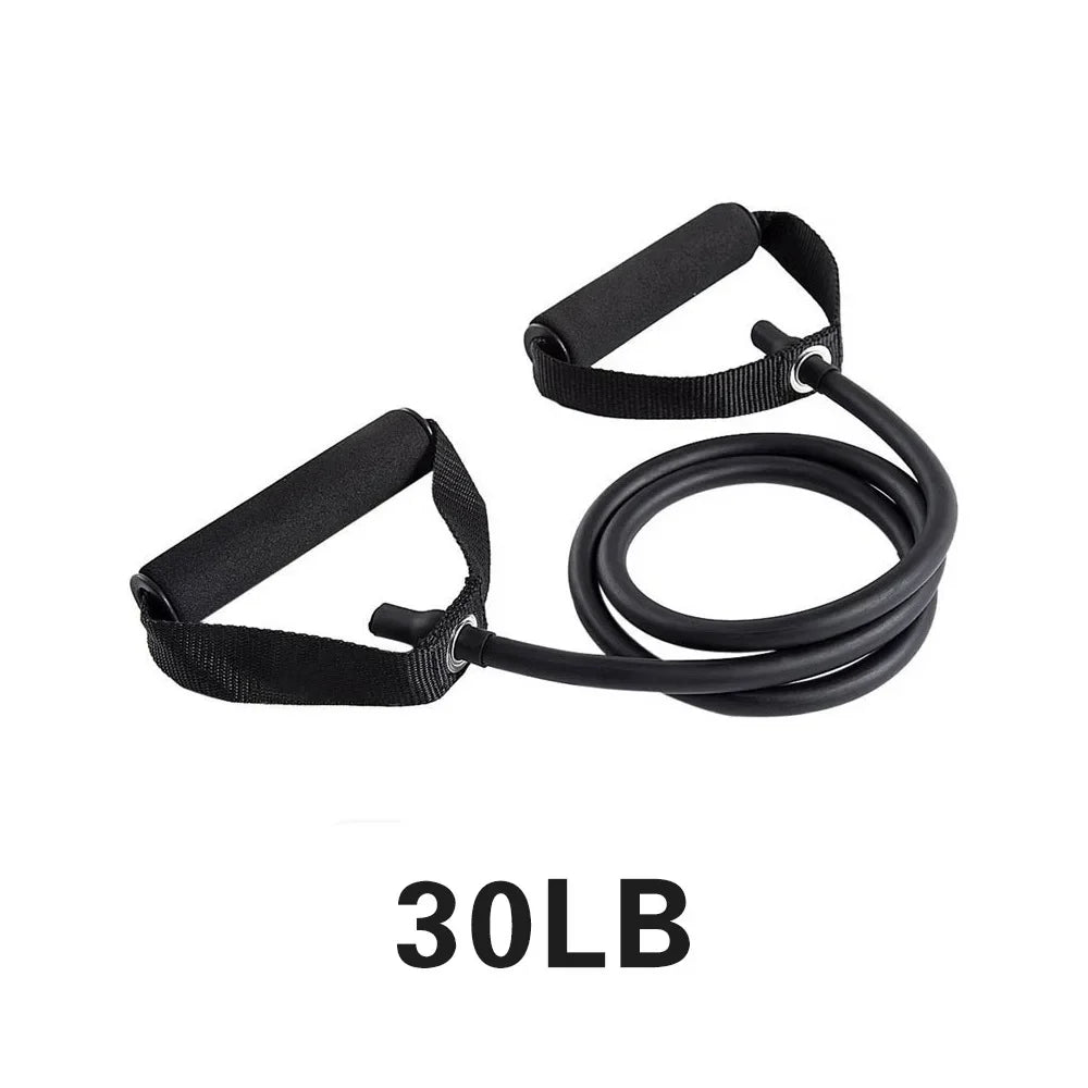 5 Level Resistance Band Set | Elastic Pull Rope with Handles for Home Strength Trainin close-up view