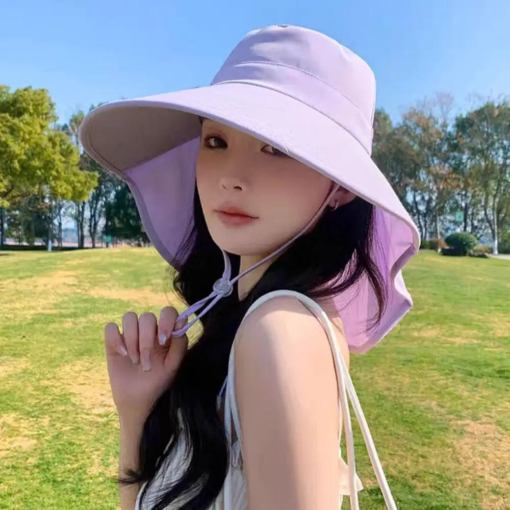 Wide Brim Sun Hat with Neck Flap | UV Protection Fisherman Hat for Outdoor Travel lifestyle view