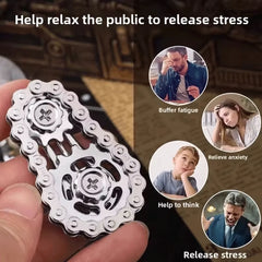 Metal Fidget Spinner Office Desk Toy | Stress Relief Gear Spinner for Adults detail view