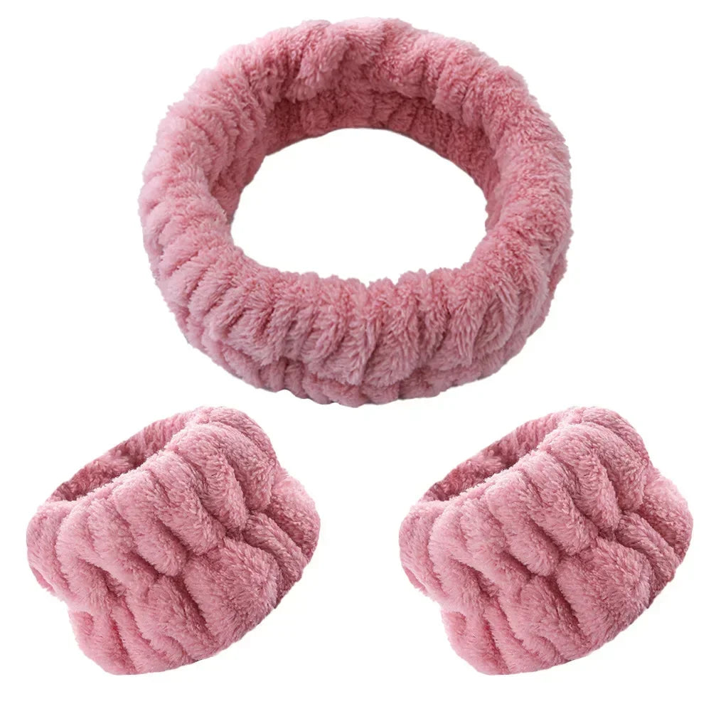 Soft Coral Fleece Headband Women Makeup Wash Face Spa Elastic Hair Band Fashion Female G detail view