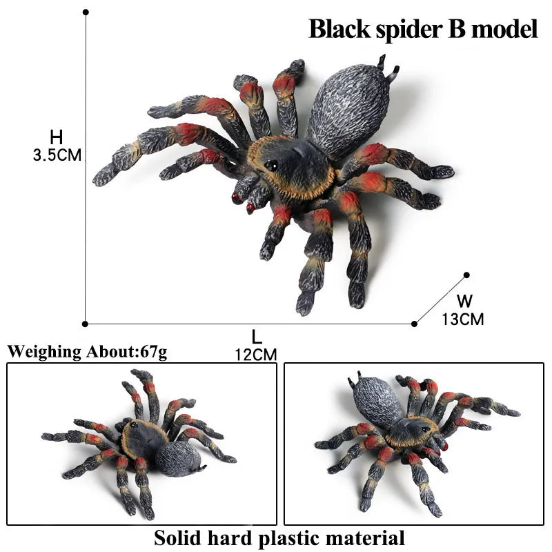 Oenux Insect Animals Model Spider Web Scorpion Bat Action Figures Figurine Miniature Cute Educational Kid Toy Halloween Gift