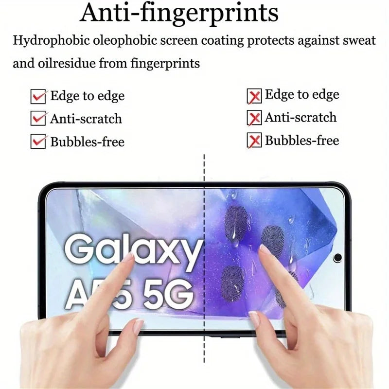 4Pcs 10D Tempered Glass Screen Protector for Samsung Galaxy A55 5G - Clear HD Film