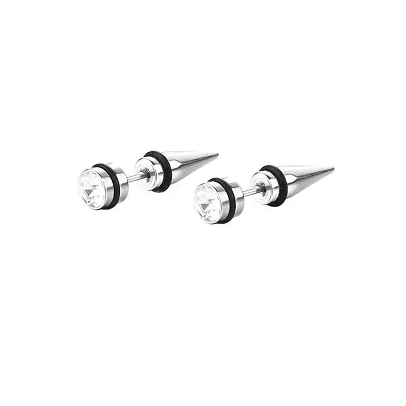 1Pair Surgical Steel Spike Earring Stud Men Spike Screw Back Stud Earrings Gothic Car lifestyle view