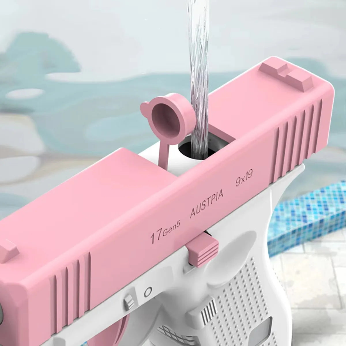 M1911 Water Gun Pistol Toy | Summer Pool Beach Squirt Blaster for Kids and Adults close-up view